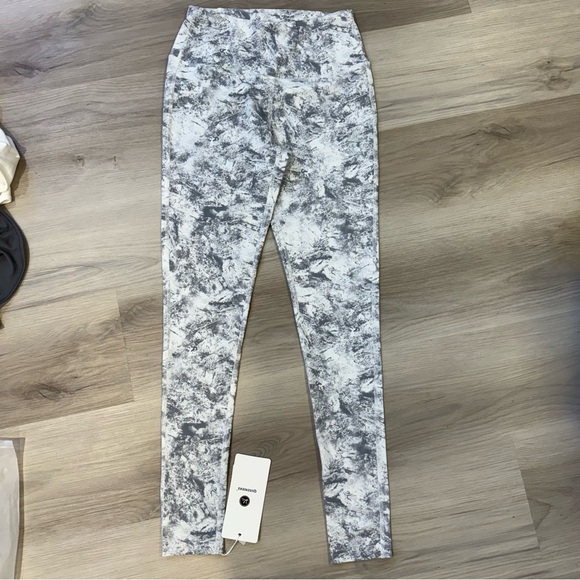 Gray and White Camouflage Leggings with Slim Fit - Picture 1 of 3